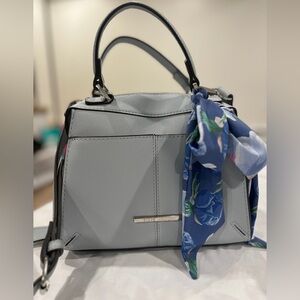 LIKE NEW Steve Madden Breese‎ Crossbody Purse Light Powder Blue with Floral Tie
